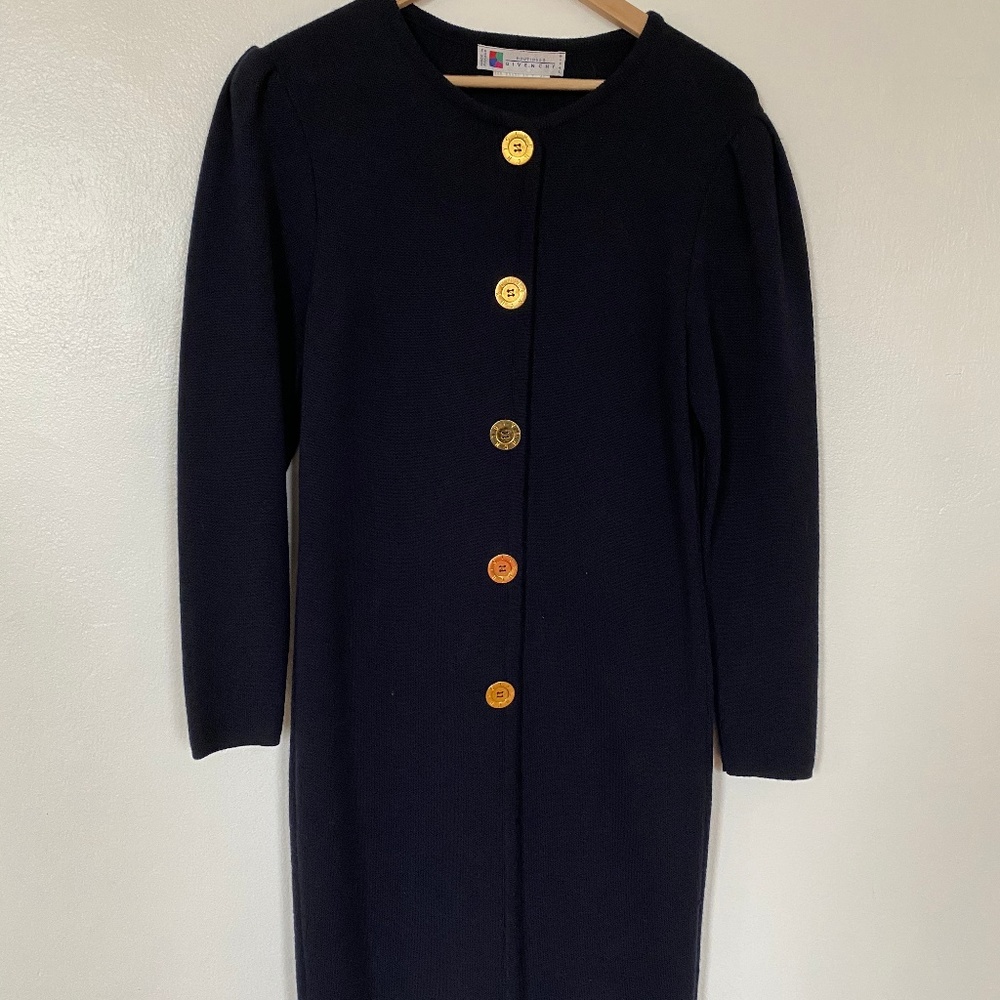 Vintage Givenchy Blue Wool Nouvelle Boutique Dress